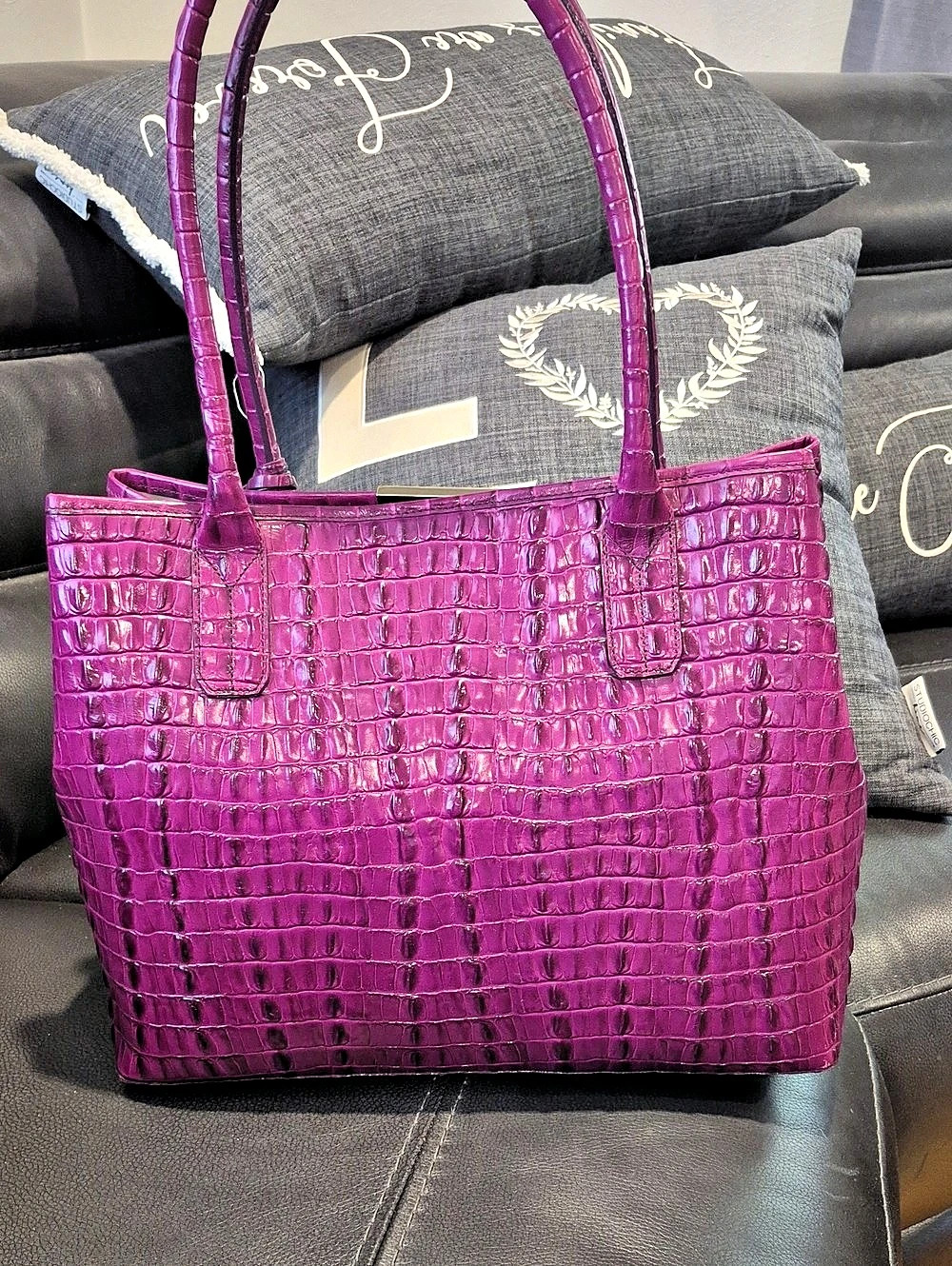 Brahmin Medium Asher Tote in Purple Potion Melbourne Purple Potion Melbourne - Picture 2 of 7